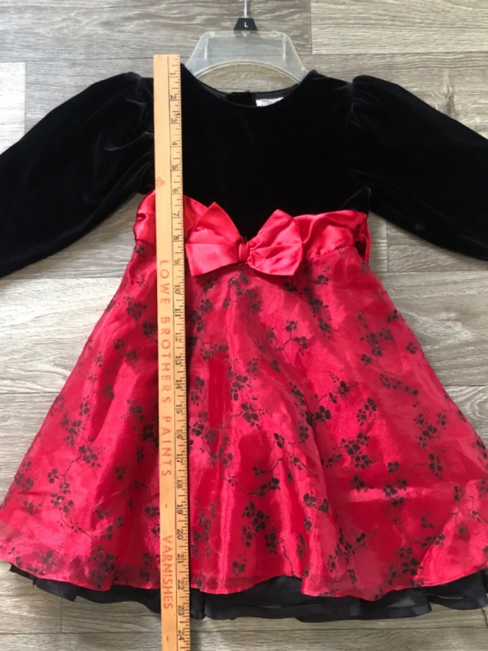Black velvet and red toddler girls Christmas party dress 2t Blueberi Boulevard